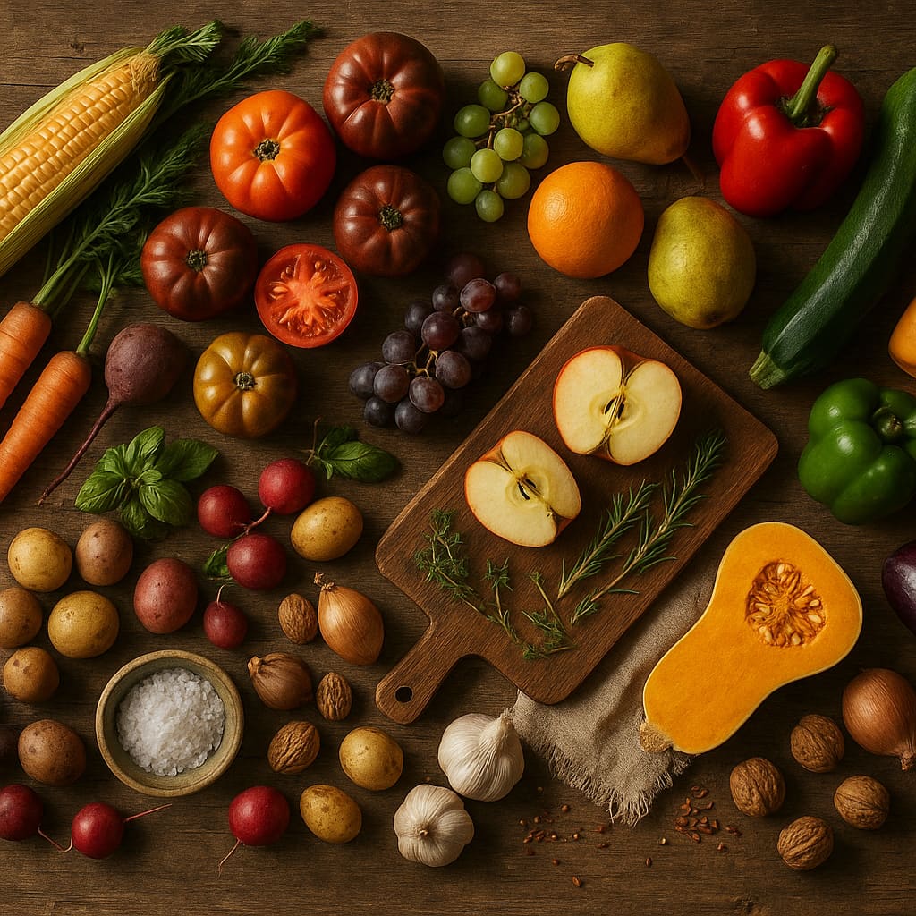 Saisonales Obst und Gem�fcse